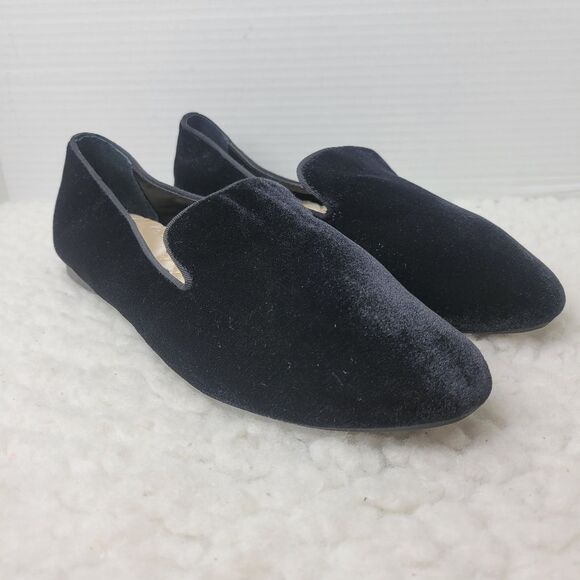 Birdies The Starling Womens Loafer Size 8 Black Velvet Slip on Flats Shoes Good - Picture 1 of 9